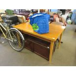 TEAK EXTENDING DINING TABLE, 120CM WIDE