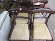 SET OF FOUR UPHOLSTERED BAR BACK DINING CHAIRS, HEIGHT APPROX 87CM