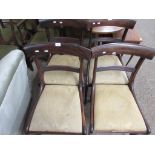 SET OF FOUR UPHOLSTERED BAR BACK DINING CHAIRS, HEIGHT APPROX 87CM