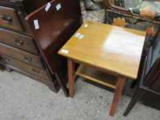 SMALL SQUARE OCCASIONAL TABLE TOGETHER WITH A FOLDING TABLE