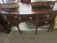 EDWARDIAN BOW FRONT SIDEBOARD, WIDTH APPROX 146CM