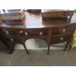 EDWARDIAN BOW FRONT SIDEBOARD, WIDTH APPROX 146CM