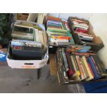 FOUR BOXES OF HARDBACK BOOKS INCLUDING GARDENERS WORLD, ENCYCLOPAEDIAS ETC