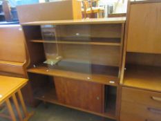 1960S/1970S TEKA STORAGE UNIT WITH LOWER DRAWERS ON TAPERING FEET, 107CM WIDE