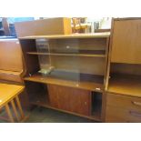 1960S/1970S TEKA STORAGE UNIT WITH LOWER DRAWERS ON TAPERING FEET, 107CM WIDE