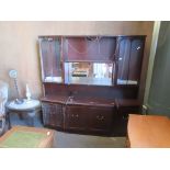 LARGE MODERN DISPLAY CABINET UNIT WITH BRASS HANDLES