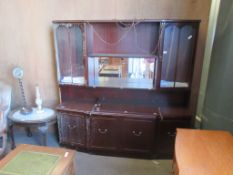 LARGE MODERN DISPLAY CABINET UNIT WITH BRASS HANDLES