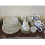 SELECTION OF MIXED HOUSEHOLD CERAMICS INCLUDING ROYAL DOULTON RONDELAY CUPS AND SAUCERS ETC