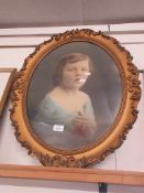 GILT FRAMED PRINT OF A YOUNG GIRL