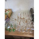 LARGE QUANTITY OF DRINKING GLASSES, SOME BY STUART CRYSTAL