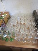 LARGE QUANTITY OF DRINKING GLASSES, SOME BY STUART CRYSTAL