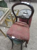 19TH CENTURY BALLOON BACK DINING CHAIR TOGETHER WITH A BENTWOOD CHILD’S CHAIR