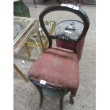 19TH CENTURY BALLOON BACK DINING CHAIR TOGETHER WITH A BENTWOOD CHILD’S CHAIR