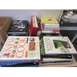 LARGE QUANTITY OF BOOKS TO INCLUDE GARDENING, RECIPE BOOKS ETC