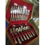 WOODEN CASED SHEFFIELD STAINLESS STEEL CUTLERY SET