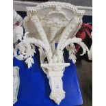 WOODEN/PLASTERWORK OVERPAINTED WALL SCONCE