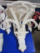 WOODEN/PLASTERWORK OVERPAINTED WALL SCONCE