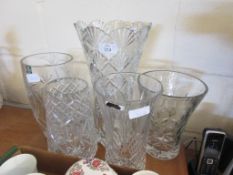 GROUP OF GLASS WARE INCLUDING THOMAS WEBB VASE