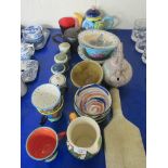 QUANTITY OF CERAMICS TO INCLUDE JANE WININGALE, CUPS, BOWLS ETC