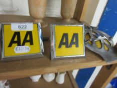 GROUP OF THREE VINTAGE AA BADGES