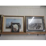 TWO SHIPPING SCENE PRINTS, ONE ENTITLED “SOUTH DENES 1957 TO 1985”, LARGEST 59CM WIDE PLUS A