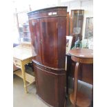 REPRODUCTION INLAID CORNER CABINET WITH TWO KEYS, 139CM HIGH