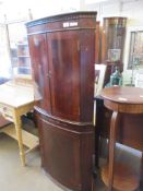 REPRODUCTION INLAID CORNER CABINET WITH TWO KEYS, 139CM HIGH