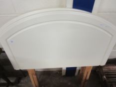 PAIR OF WHITE PAINTED EFFECT SINGLE BED HEADBOARDS, EACH APPROX 91CM WIDE
