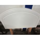 PAIR OF WHITE PAINTED EFFECT SINGLE BED HEADBOARDS, EACH APPROX 91CM WIDE