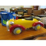 METAL AND PLASTIC MODERN CHILD S RIDE-ON NODDY CAR TOY, LENGTH APPROX 78CM