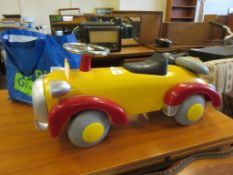 METAL AND PLASTIC MODERN CHILD S RIDE-ON NODDY CAR TOY, LENGTH APPROX 78CM