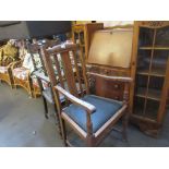 TWO EARLY 20TH CENTURY CHAIRS, ONE WITH BARLEY TWIST LEGS