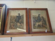 PAIR OF FRAMED “THE ENGLISH GAMEKEEPER” AND “THE SCOTTISH GAMEKEEPER” PICTURES, 37CM WIDE