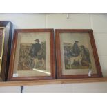 PAIR OF FRAMED “THE ENGLISH GAMEKEEPER” AND “THE SCOTTISH GAMEKEEPER” PICTURES, 37CM WIDE