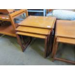 NEST OF THREE G-PLAN NEST OF TABLES, CIRCA 1960S/70S, WITH G-PLAN STICKER UNDER, LARGEST 54CM WIDE