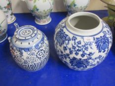 TWO BLUE AND WHITE VASES