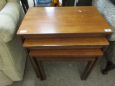 NEST OF FOUR TABLES, WIDTH OF LARGEST APPROX 61CM