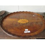 EDWARDIAN INLAID OVAL TRAY, 65CM WIDE