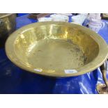 LARGE BRASS BOWL, 50CM WIDE