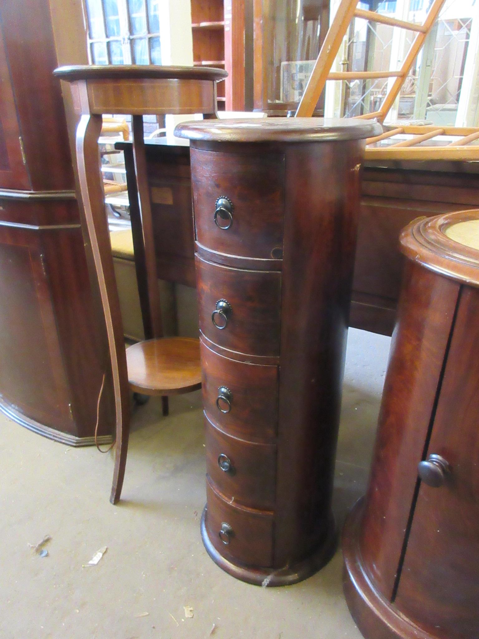 FIVE DRAWER CYLINDRICAL CUPBOARD