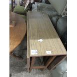 FOLDING TEAK EFFECT 1960S/70S TABLE, WIDTH APPROX 75CM