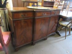 INLAID REPRODUCTION SIDE UNIT WITH BRASS HANDLES