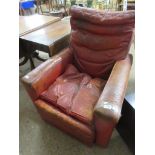 VINTAGE LEATHER UPHOLSTERED CHAIR