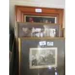 FOUR VARIOUS FRAMED PRINTS, LARGEST 31 X 38CM