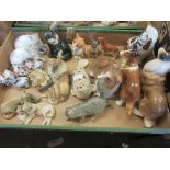TRAY CONTAINING ANIMAL FIGURES BY COCKCRAFT AND OTHERS