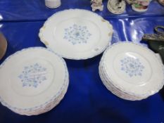 GROUP OF WHITE AND BLUE PLATES