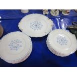 GROUP OF WHITE AND BLUE PLATES