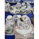 TWO TRAYS CONTAINING VARIOUS CERAMICS TO INCLUDE RUBY WEDDING BONE CHINA ETC