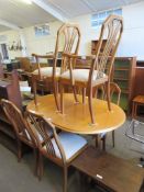 MODERN DINING TABLE AND CHAIRS WITH TWO CARVERS, 139CM WIDE
