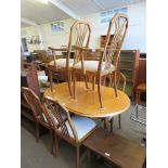 MODERN DINING TABLE AND CHAIRS WITH TWO CARVERS, 139CM WIDE